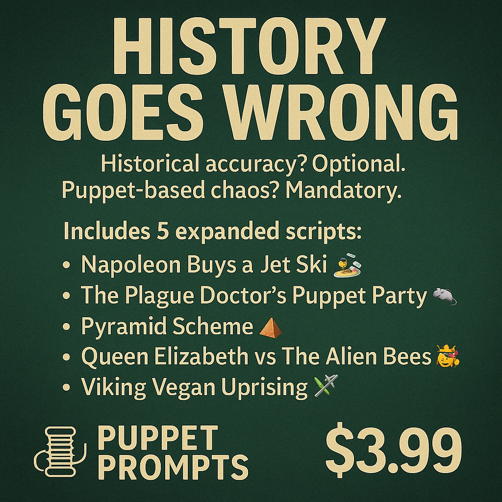 History Goes Wrong Puppet Prompts – funny historical scene scripts