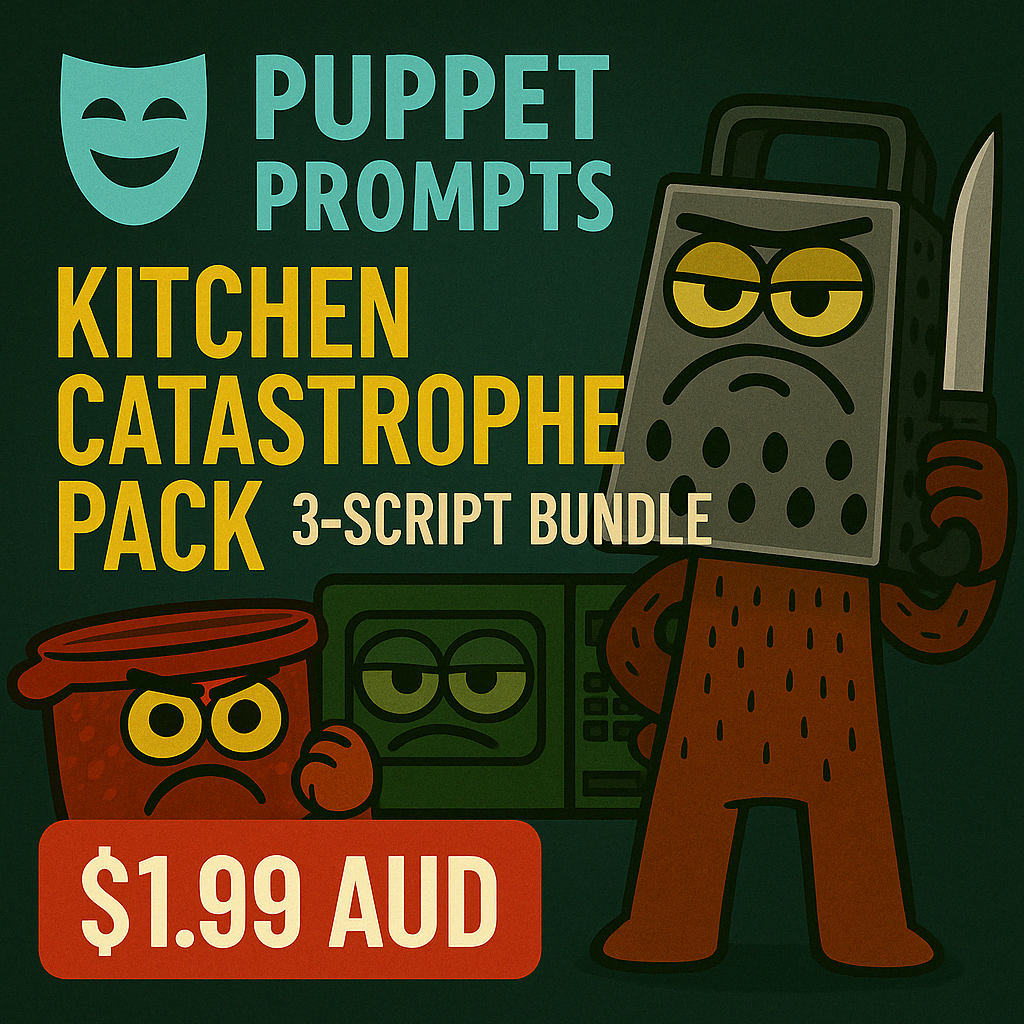 Kitchen Catastrophe Puppet Prompts – food and chef scene scripts